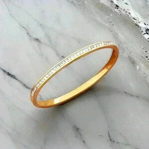 Golden Inlaid Zircon Rhinestones Bangle